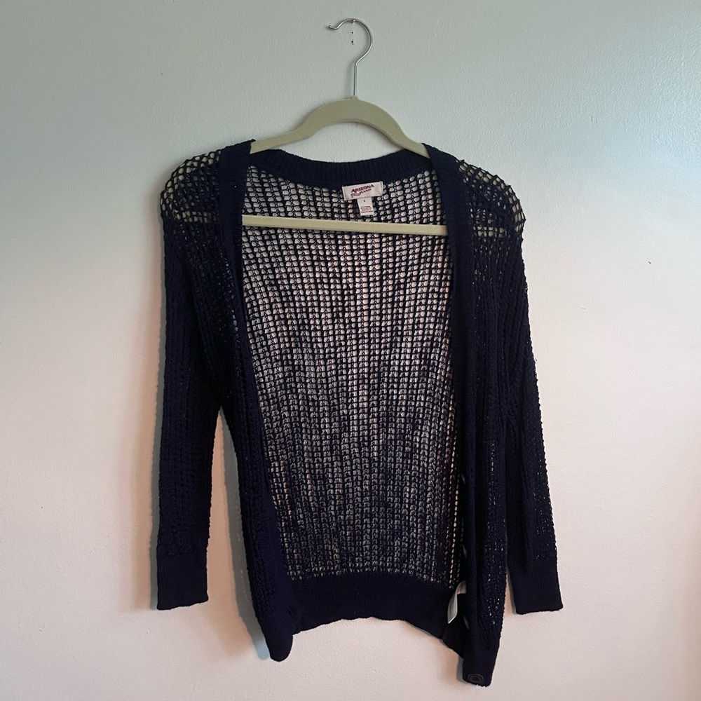 Arizona navy blue button up cardigan, lightweight so great for summer! E…